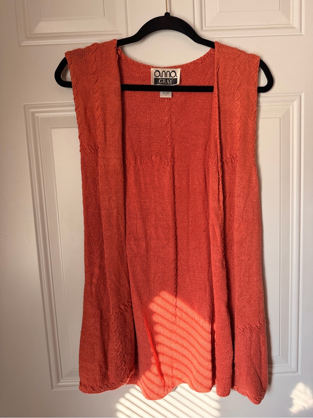 Anna Coral Open-Front Knit Tunic